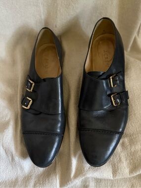 J. Crew Women’s Dark Blue Double Monk Strap Leather Shoes